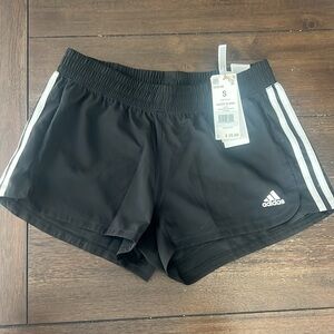 Adidas Pacer Training Womens  3-Stripes Aeroready Woven Shorts Black Size S